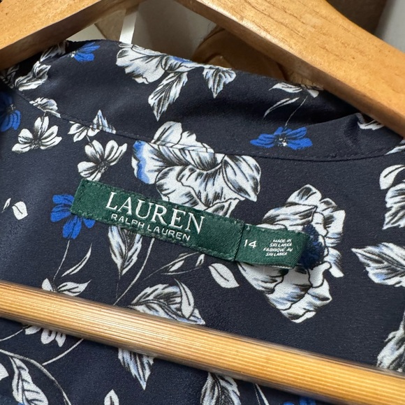 Lauren Ralph Lauren Navy Floral Midi Dress - Picture 3 of 3